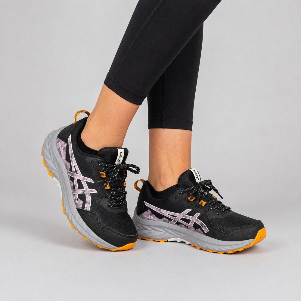 Women's ASICS Gel Venture 10 Trail Running Shoes Black/Pink/Orange US 10 EU 42